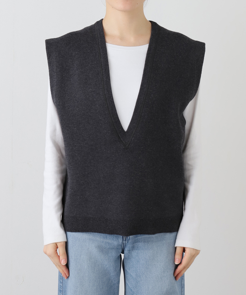 JOURNAL STANDARD relume(ジャーナルスタンダード レリューム)の「コットンカシミヤミックスVベスト(ベスト・レディース・チャコールグレー/ブラウン・FREE)」の17枚目の写真