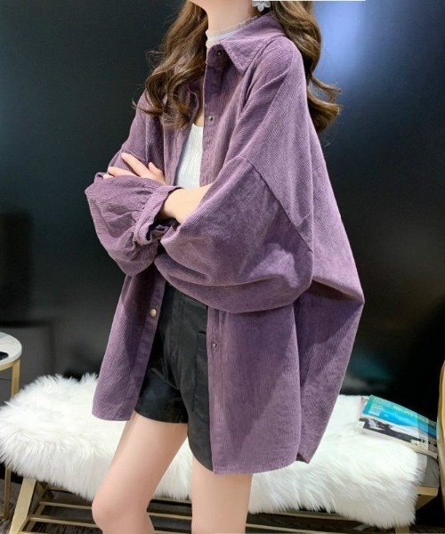 cammie(キャミー)の「コーディロイボリュームスリーブシャツ(シャツ/ブラウス・レディース・ライトブラウン/ブラック/パープル・M/L)」の17枚目の写真