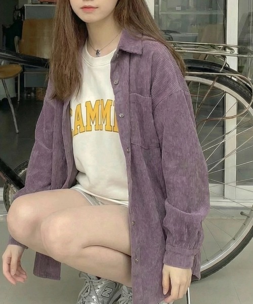 cammie(キャミー)の「コーディロイボリュームスリーブシャツ(シャツ/ブラウス・レディース・ライトブラウン/ブラック/パープル・M/L)」の14枚目の写真