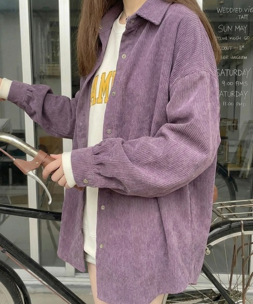 cammie(キャミー)の「コーディロイボリュームスリーブシャツ(シャツ/ブラウス・レディース・ライトブラウン/ブラック/パープル・M/L)」の13枚目の写真
