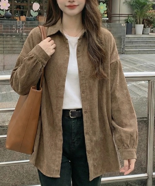 cammie(キャミー)の「コーディロイボリュームスリーブシャツ(シャツ/ブラウス・レディース・ライトブラウン/ブラック/パープル・M/L)」の15枚目の写真
