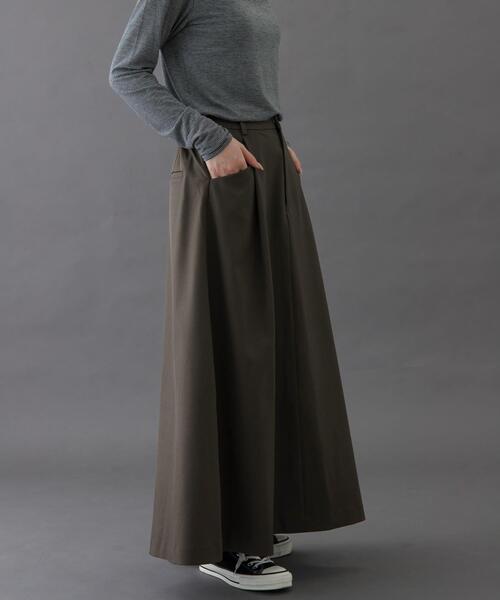 FORK&SPOON（フォークアンドスプーン）の「FORK&SPOON　バックゴムフレアスカート（スカート・レディース・ブラウン系その他/チャコールグレー・1/2）」の4枚目の写真