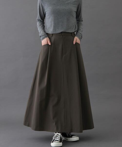 FORK&SPOON（フォークアンドスプーン）の「FORK&SPOON　バックゴムフレアスカート（スカート・レディース・ブラウン系その他/チャコールグレー・1/2）」の5枚目の写真