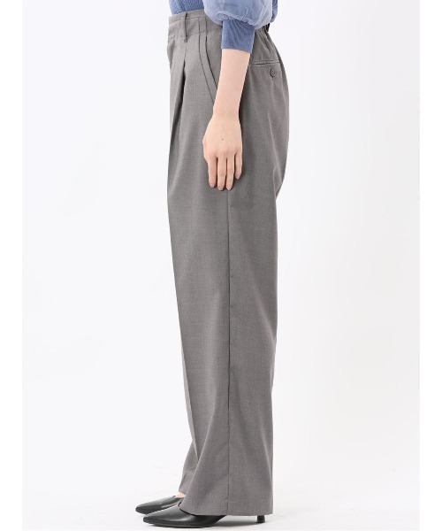 m.f.editorial（エムエフエディトリアル）の「【ストレッチ UVカット】m.f.エディトリアル レディース ワンタック ワイドパンツ（スラックス・レディース・グレー系その他2・LARGE/MEDIUM）」の9枚目の写真