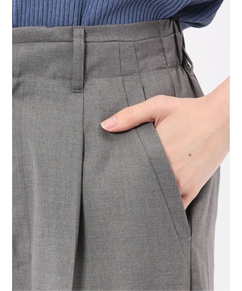 m.f.editorial（エムエフエディトリアル）の「【ストレッチ UVカット】m.f.エディトリアル レディース ワンタック ワイドパンツ（スラックス・レディース・グレー系その他2・LARGE/MEDIUM）」の7枚目の写真