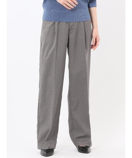 m.f.editorial（エムエフエディトリアル）の「【ストレッチ UVカット】m.f.エディトリアル レディース ワンタック ワイドパンツ（スラックス・レディース・グレー系その他2・LARGE/MEDIUM）」の6枚目の写真