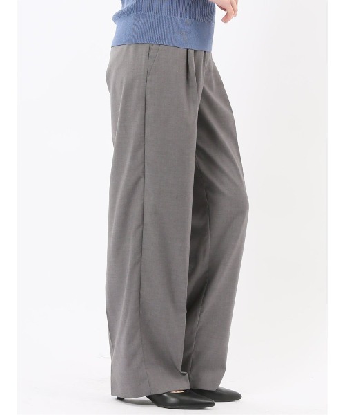 m.f.editorial（エムエフエディトリアル）の「【ストレッチ UVカット】m.f.エディトリアル レディース ワンタック ワイドパンツ（スラックス・レディース・グレー系その他2・LARGE/MEDIUM）」の3枚目の写真