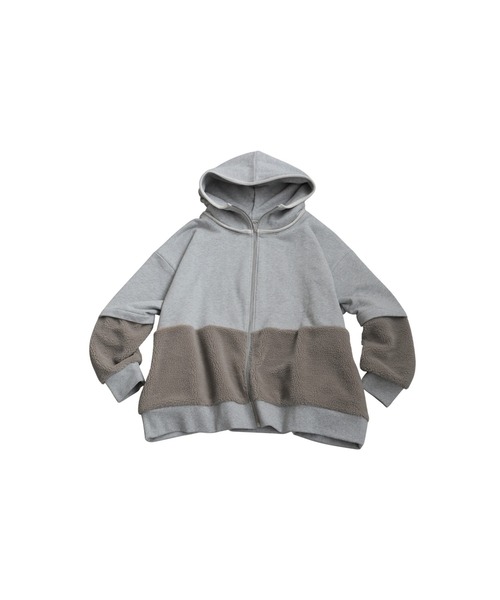 antiqua(アンティカ)の「裏毛×ボアパーカー(パーカー・レディース・ブラック/杢グレー・ONESIZE)」の18枚目の写真