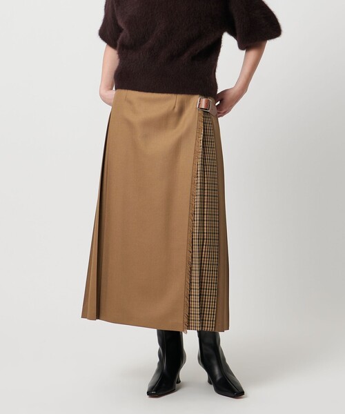 未使用⭐︎オニールオブダブリンベージュチェックロングスカート O'NEIL of DUBLIN（オニールオブダブリン） 【正規品】 O'NEIL OF