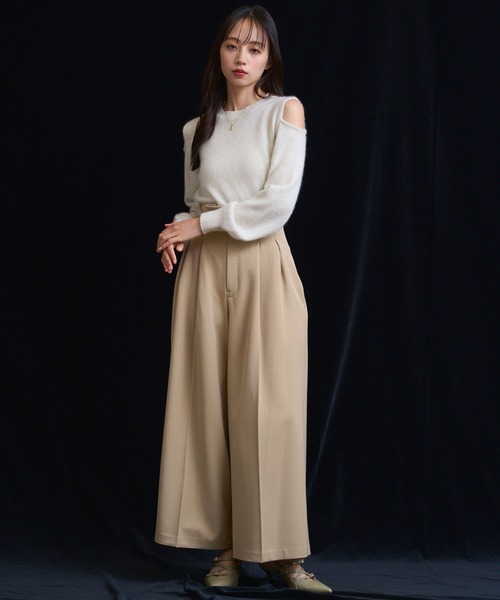 NOELA（ノエラ）の「オープンショルダーフォックスニット（ニット/セーター・レディース・ブラウン/ベージュ/オフホワイト・フリー）」の6枚目の写真