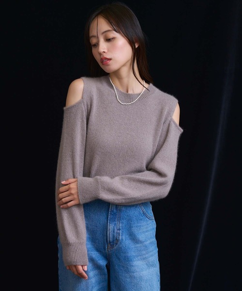 NOELA（ノエラ）の「オープンショルダーフォックスニット（ニット/セーター・レディース・ブラウン/ベージュ/オフホワイト・フリー）」の18枚目の写真