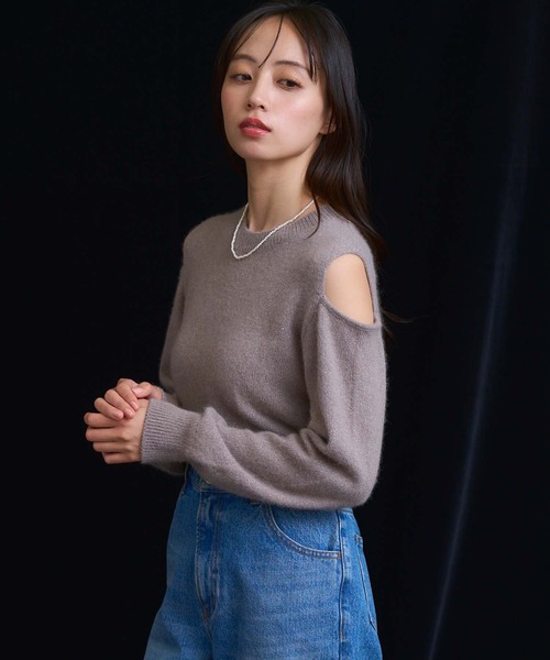 NOELA（ノエラ）の「オープンショルダーフォックスニット（ニット/セーター・レディース・ブラウン/ベージュ/オフホワイト・フリー）」の19枚目の写真