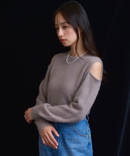 NOELA（ノエラ）の「オープンショルダーフォックスニット（ニット/セーター・レディース・ブラウン/ベージュ/オフホワイト・フリー）」の21枚目の写真