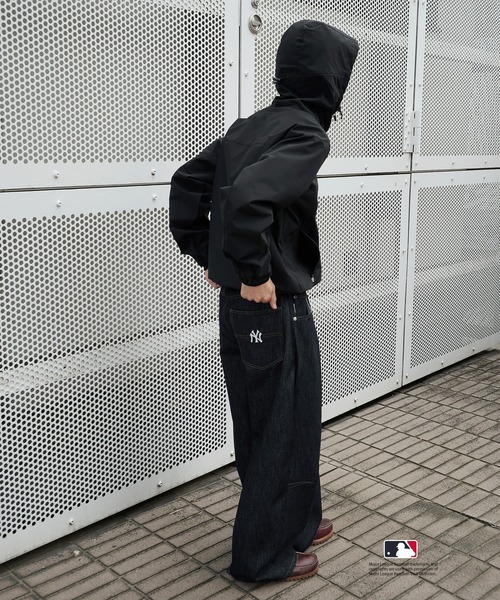 完売品　Perushu x MLB コラボリジットデニムジャケット　デニムパンツ セール】Perushu × MLB コラボリジットデニムパンツ（デニムパンツ