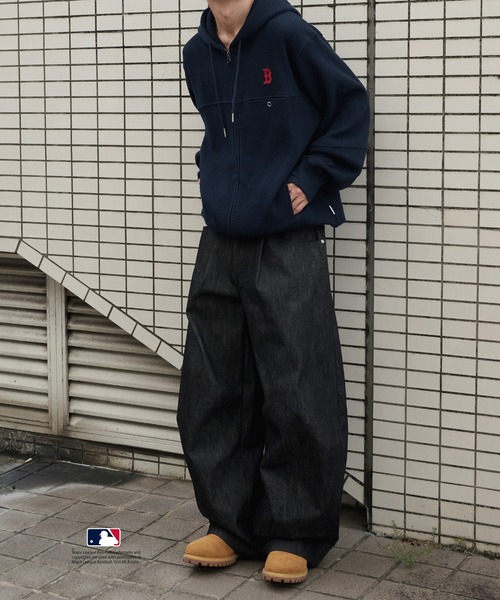 完売品　Perushu x MLB コラボリジットデニムジャケット　デニムパンツ セール】Perushu × MLB コラボリジットデニムパンツ（デニムパンツ