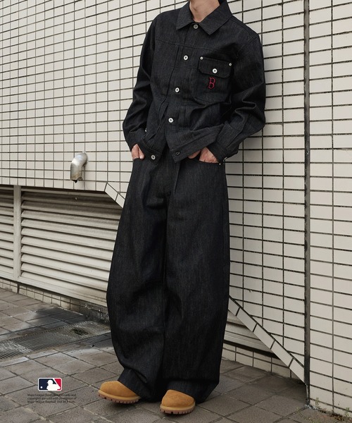 Perushu（ペルーシュ）の「Perushu × MLB コラボリジットデニムパンツ