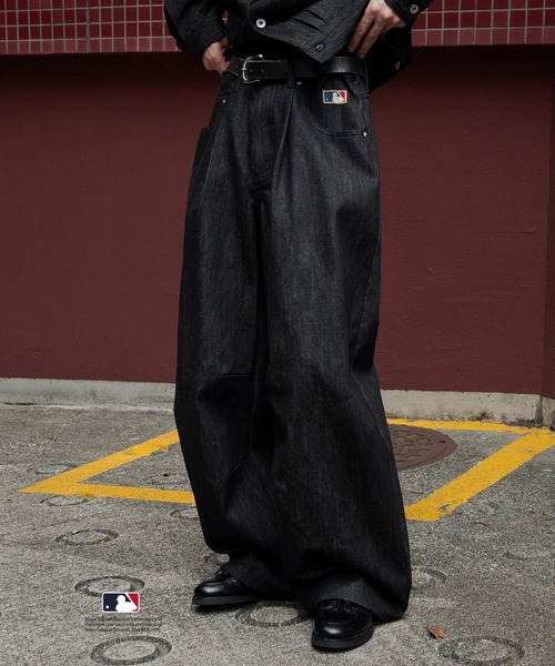 Perushu mlb コラボリジットデニムパンツ Perushu × MLB コラボリジットデニムパンツ（デニムパンツ）｜Perushu