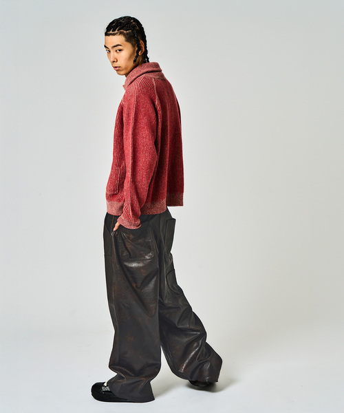JOINT WORKS（ジョイントワークス）の「フェードレザー ダブルニーパンツ / Faded Faux Leather Double Knee Pants（その他パンツ・メンズ・ブラウン/ブラック・MEDIUM/LARGE）」の5枚目の写真