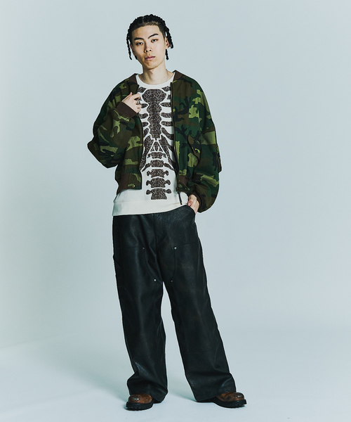 JOINT WORKS（ジョイントワークス）の「フェードレザー ダブルニーパンツ / Faded Faux Leather Double Knee Pants（その他パンツ・メンズ・ブラウン/ブラック・MEDIUM/LARGE）」の7枚目の写真