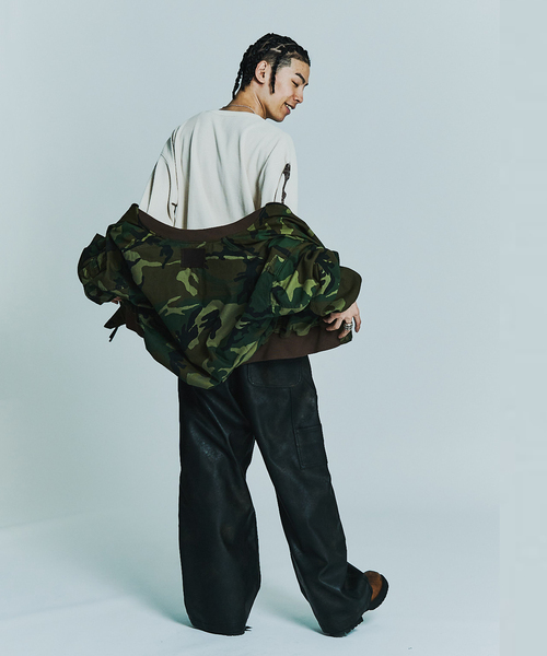 JOINT WORKS（ジョイントワークス）の「フェードレザー ダブルニーパンツ / Faded Faux Leather Double Knee Pants（その他パンツ・メンズ・ブラウン/ブラック・MEDIUM/LARGE）」の8枚目の写真