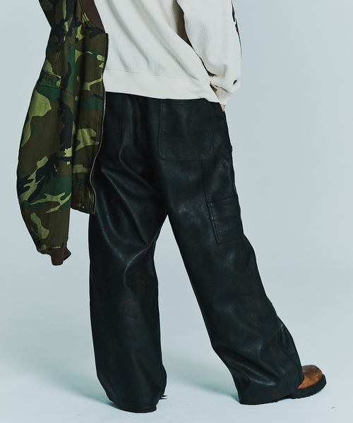JOINT WORKS（ジョイントワークス）の「フェードレザー ダブルニーパンツ / Faded Faux Leather Double Knee Pants（その他パンツ・メンズ・ブラウン/ブラック・MEDIUM/LARGE）」の12枚目の写真