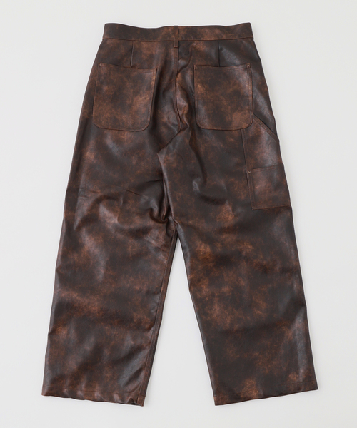 JOINT WORKS（ジョイントワークス）の「フェードレザー ダブルニーパンツ / Faded Faux Leather Double Knee Pants（その他パンツ・メンズ・ブラウン/ブラック・MEDIUM/LARGE）」の13枚目の写真