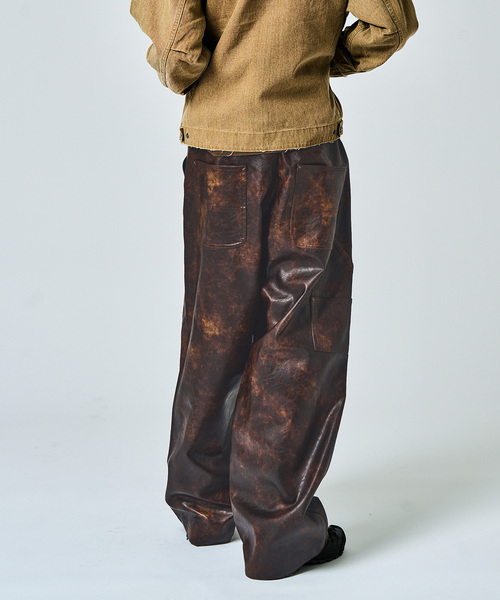 JOINT WORKS（ジョイントワークス）の「フェードレザー ダブルニーパンツ / Faded Faux Leather Double Knee Pants（その他パンツ・メンズ・ブラウン/ブラック・MEDIUM/LARGE）」の18枚目の写真