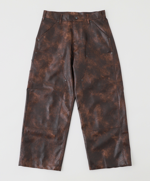 JOINT WORKS（ジョイントワークス）の「フェードレザー ダブルニーパンツ / Faded Faux Leather Double Knee Pants（その他パンツ・メンズ・ブラウン/ブラック・MEDIUM/LARGE）」の19枚目の写真