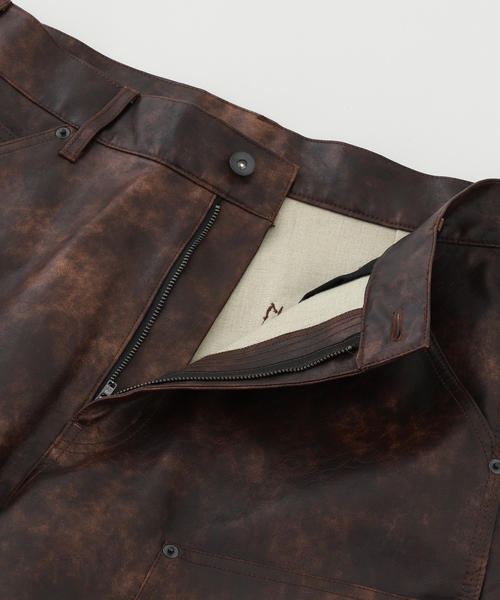 JOINT WORKS（ジョイントワークス）の「フェードレザー ダブルニーパンツ / Faded Faux Leather Double Knee Pants（その他パンツ・メンズ・ブラウン/ブラック・MEDIUM/LARGE）」の22枚目の写真