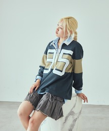 ナイキ スポーツウェア ウィメンズ ロングスリーブ グラフィック ポロ トップ / Nike Sportswear Women's Long-Sleeve Graphic Polo Top HV4034-390 Seaweed