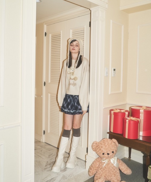 Lovilyn(ラヴィリン)の「ふわふわクマちゃんニット(ニット/セーター・レディース・ホワイト/ブラウン・FREE)」の10枚目の写真