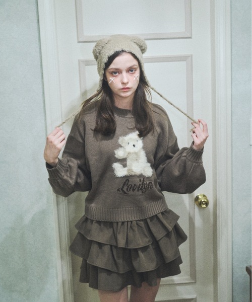 グニフニ さん くまちゃん ニット (トップスのニットはラスト) Lovilyn（ラヴィリン）の「ふわふわクマちゃんニット（ニット/セーター