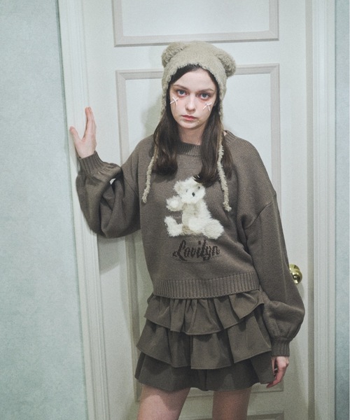 Lovilyn(ラヴィリン)の「ふわふわクマちゃんニット(ニット/セーター・レディース・ホワイト/ブラウン・FREE)」の14枚目の写真