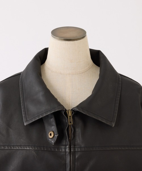 セール】ミドルレザージャケット（ミリタリージャケット）｜one after