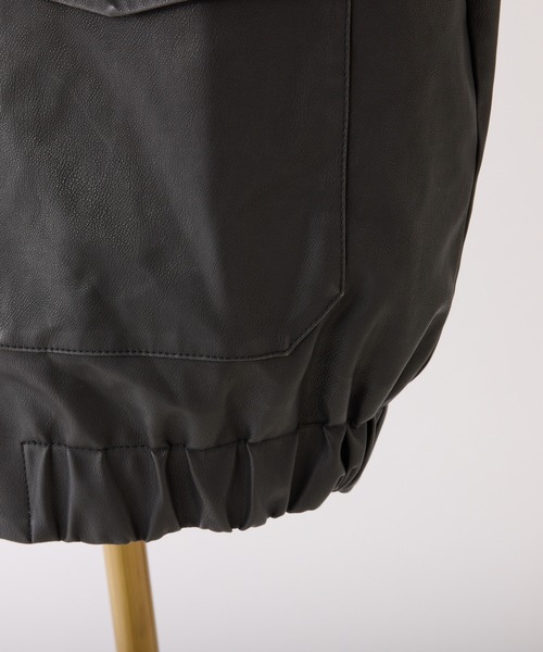 one after another NICE CLAUP(ワンアフターアナザーナイスクラップ)の「ミドルレザージャケット(ミリタリージャケット・レディース・ブラック/ベージュ/ブラウン・FREE)」の18枚目の写真