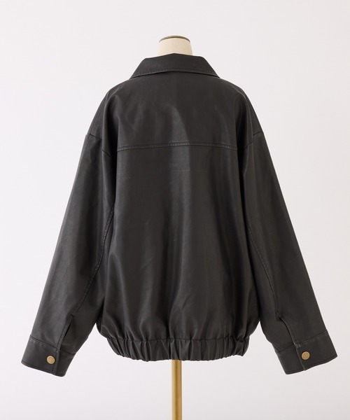 one after another NICE CLAUP(ワンアフターアナザーナイスクラップ)の「ミドルレザージャケット(ミリタリージャケット・レディース・ブラック/ベージュ/ブラウン・FREE)」の16枚目の写真