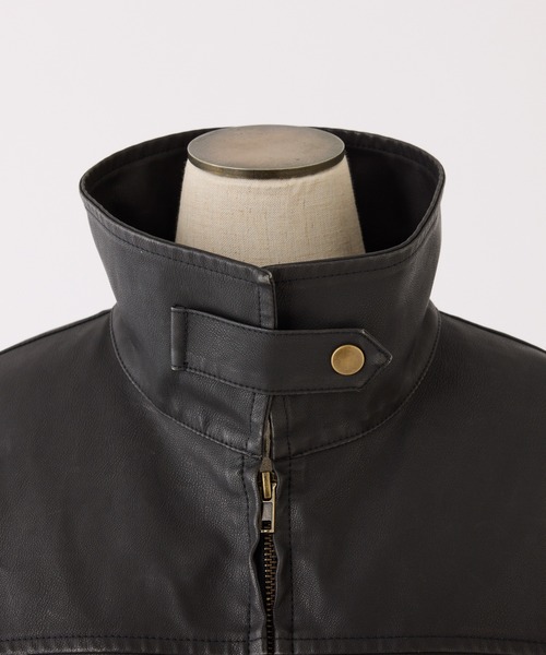 one after another NICE CLAUP(ワンアフターアナザーナイスクラップ)の「ミドルレザージャケット(ミリタリージャケット・レディース・ブラック/ベージュ/ブラウン・FREE)」の14枚目の写真