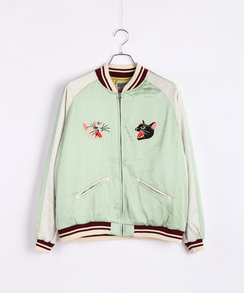 HOUSTON レディース スカジャン 猫刺繍（スカジャン）｜HOUSTON