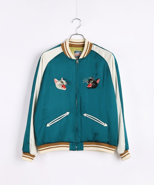 HOUSTON レディース スカジャン 猫刺繍（スカジャン）｜HOUSTON