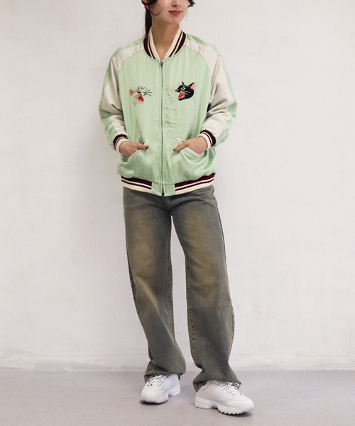 最終値下げ❗️HOUSTON スカジャン Lサイズ オリーブ 最終値下げ❗️HOUSTON スカジャン Lサイズ オリーブ 最終値下げ