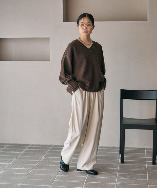 LEPSIM（レプシィム）の「ウールライクコクーンパンツ　581653（その他パンツ・レディース・アイボリー/カーキブラウン/ブラック・TALL/FREE）」の17枚目の写真