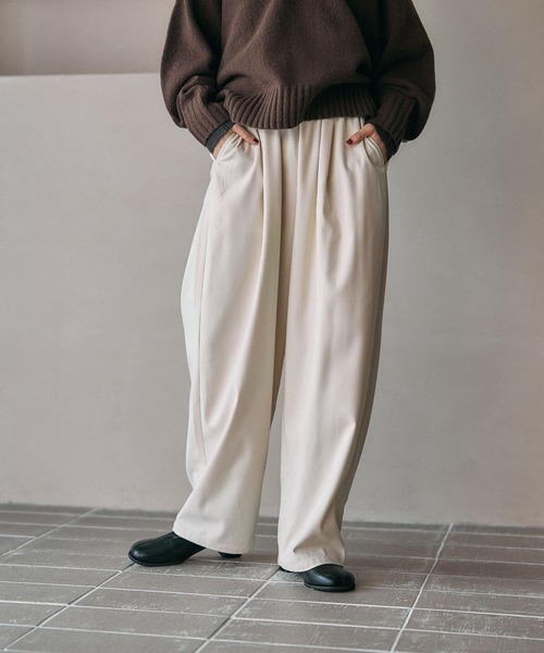 LEPSIM（レプシィム）の「ウールライクコクーンパンツ　581653（その他パンツ・レディース・アイボリー/カーキブラウン/ブラック・TALL/FREE）」の20枚目の写真
