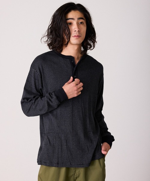 MILLER（ミラー）の「R.P.miller/ミラー パネルリブ CF ヘンリーネック 長袖カットソー H/N（Tシャツ/カットソー・レディース・ホワイト/ブラック/グレー/ホワイト系/ブラック系・LL/L/M）」の5枚目の写真