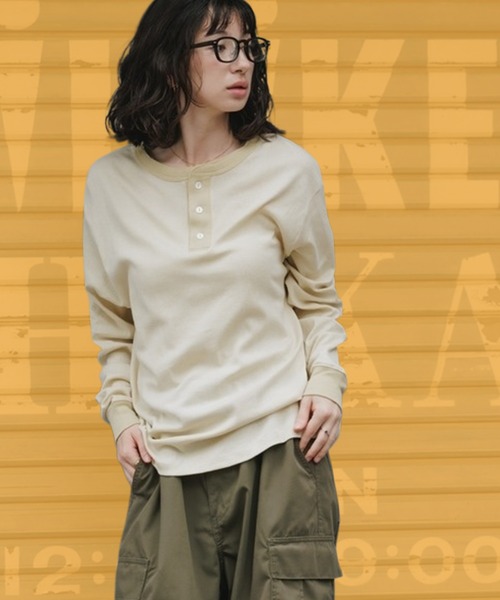 MILLER(ミラー)の「R.P.miller/ミラー パネルリブ CF ヘンリーネック 長袖カットソー H/N 秋服 2026年秋冬(Tシャツ/カットソー・レディース・ホワイト/ブラック/グレー/ホワイト系/ブラック系/グリーン系その他/イエロー系その他/ブラック系その他/ホワイト系その他2/ブルー系その他・LL/L/M)」の10枚目の写真
