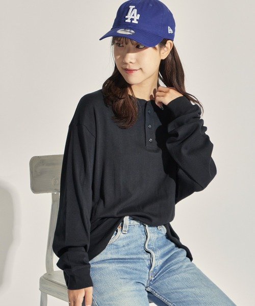 MILLER（ミラー）の「R.P.miller/ミラー パネルリブ CF ヘンリーネック 長袖カットソー H/N（Tシャツ/カットソー・レディース・ホワイト/ブラック/グレー/ホワイト系/ブラック系・LL/L/M）」の7枚目の写真