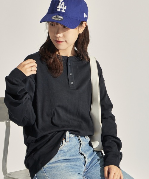 MILLER（ミラー）の「R.P.miller/ミラー パネルリブ CF ヘンリーネック 長袖カットソー H/N（Tシャツ/カットソー・レディース・ホワイト/ブラック/グレー/ホワイト系/ブラック系・LL/L/M）」の8枚目の写真