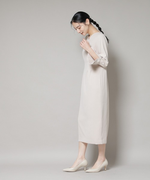 troisiemeCHACO(トロワズィエムチャコ)の「troisieme chaco/DOUBLECLOTH ワンピース(ワンピース・レディース・ブラック/アイボリー・38)」の21枚目の写真