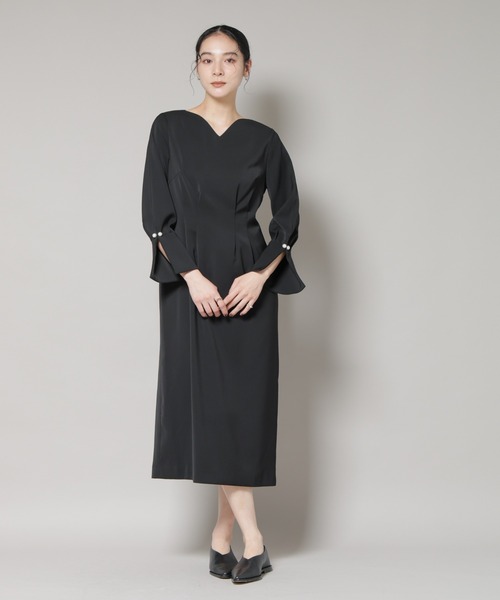 troisiemeCHACO(トロワズィエムチャコ)の「troisieme chaco/DOUBLECLOTH ワンピース(ワンピース・レディース・ブラック/アイボリー・38)」の16枚目の写真