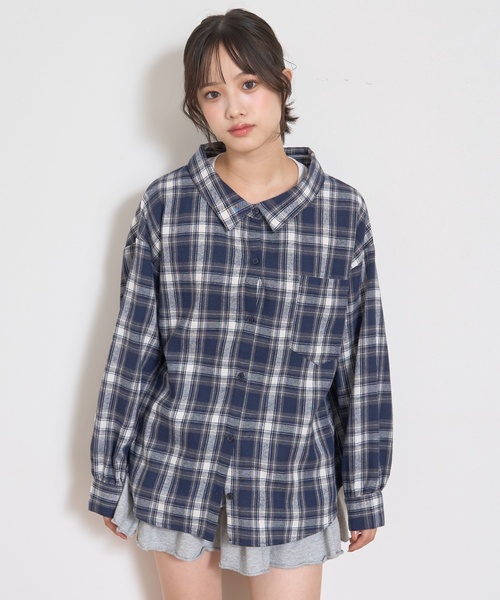 セール】2WAY長袖チェックシャツSET（シャツ/ブラウス）｜LOVETOXIC