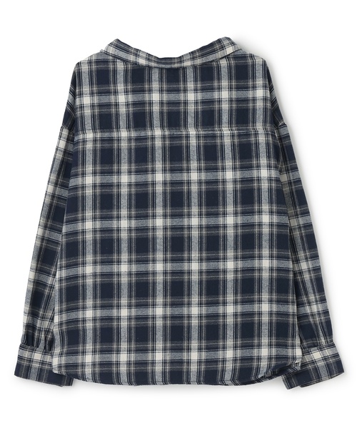 LOVETOXIC(ラブトキシック)の「2WAY長袖チェックシャツSET(シャツ/ブラウス・キッズ・ネイビー/エンジ/ブラウン/ブラック・L:160cm/S:140cm/M:150cm/130cm)」の7枚目の写真